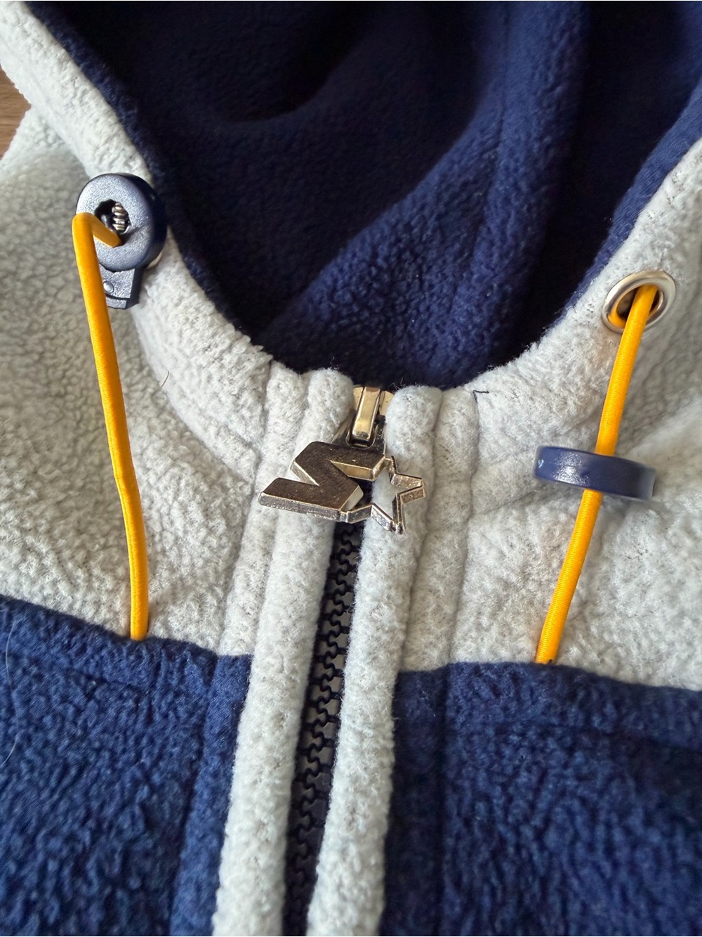 STARTER Hooded Navy Fleece Vest - Picture 3 of 6